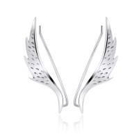Silver Leaves Shaped Earrings EL-33